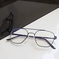 Nitshwet | Square Blue Cut Computer Glasses Metal Eye Frame | Zero Power, Anti Glare  Blue Ray Cut For Men  Women-thumb3