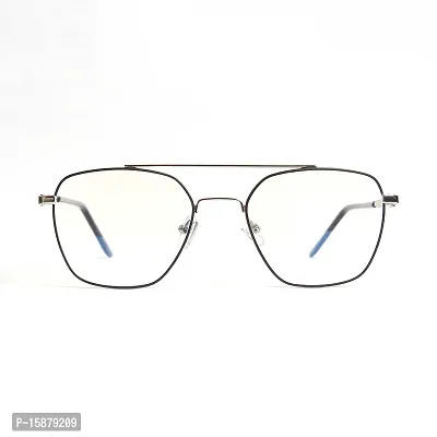 Nitshwet | Square Blue Cut Computer Glasses Metal Eye Frame | Zero Power, Anti Glare  Blue Ray Cut For Men  Women-thumb5