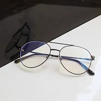 Nitshwet | Round Blue Cut Computer Glasses Metal Eye Frame | Zero Power, Anti Glare  Blue Ray Cut For Men  Women-thumb1