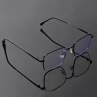 Nitshwet | Square Blue Cut Computer Glasses Metal Eye Frame | Zero Power, Anti Glare  Blue Ray Cut For Men  Women-thumb4