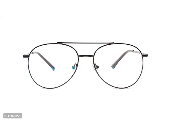 Nitshwet | Round Blue Cut Computer Glasses Metal Eye Frame | Zero Power, Anti Glare  Blue Ray Cut For Men  Women