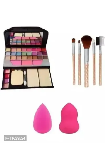 Stylish Fancy Hot Beauty Combo Of Tya Colour Palette, La? Brush And 2 Piece Makeup Sponge (Pack Of 3 Product)