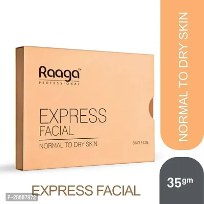 Raaga Professional Express Facial Kit (1+1) | Normal to Dry Skin| One time Facial Kit with 6 Sachets, 35gm