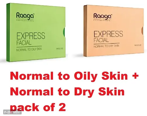 Raaga Professional Express Facial Kit | Normal to Dry Skin| One time Facial Kit with 6 Sachets, 35gm Combo Pack Of 2-thumb0