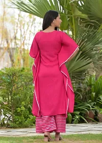 Attractive Pink Viscose Rayon Kaftan Kurti With Pant For Women-thumb1