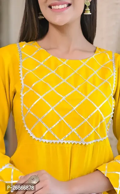 Attractive Yellow Viscose Rayon Kurti With Dhoti Pant For Women-thumb4