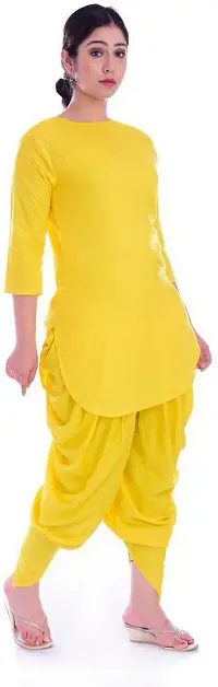 Attractive Yellow Viscose Rayon Kurti With Dhoti Pant For Women-thumb2