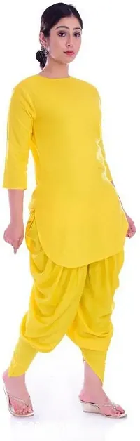 Attractive Yellow Viscose Rayon Kurti With Dhoti Pant For Women-thumb3