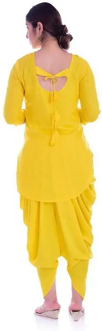 Attractive Yellow Viscose Rayon Kurti With Dhoti Pant For Women-thumb1