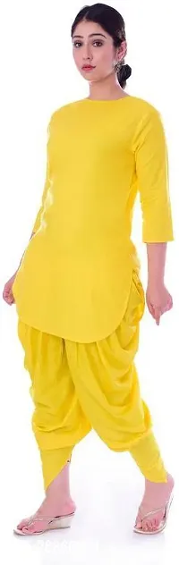 Attractive Yellow Viscose Rayon Kurti With Dhoti Pant For Women-thumb0