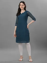 Fabulous Chikan Kari A-line Straight Fit Plus Size Kurtis for women  Girls-thumb2