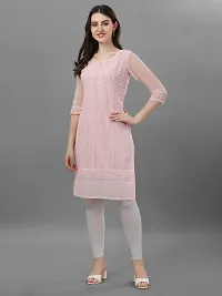 Fabulous Chikan Kari A-line Straight Fit Plus Size Kurtis for women  Girls-thumb2