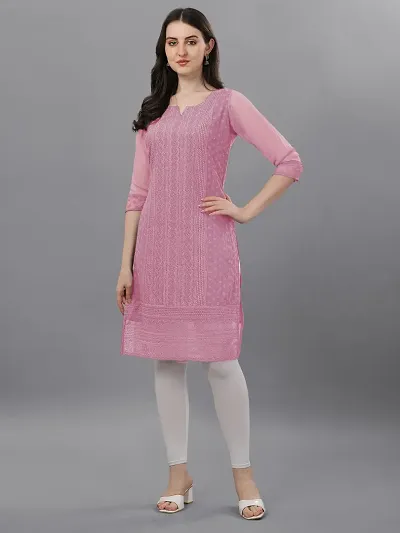 Stylish Georgette Embroidered Kurta