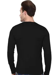 COOQUE Printed Men Round Neck Black TShirt-thumb1