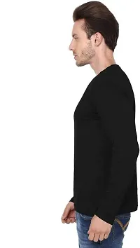 COOQUE Printed Men Round Neck Black TShirt-thumb3