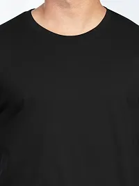 COOQUE Printed Men Round Neck Black TShirt-thumb2