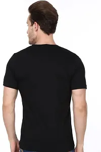 COOQUE Printed Typography Men Round Neck Black TShirt-thumb1