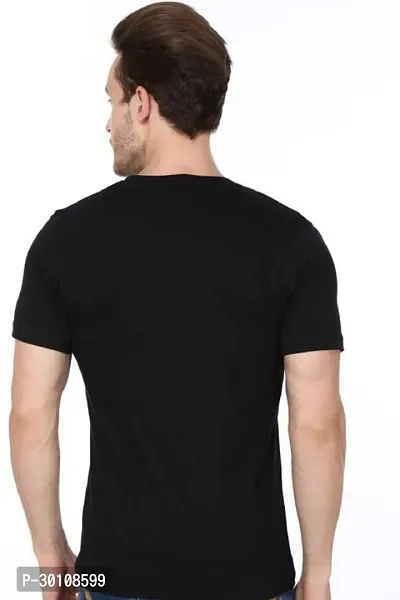 COOQUE Printed Typography Men Round Neck Black TShirt-thumb2