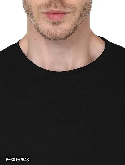 COOQUE Printed Men Round Neck Black TShirt-thumb3