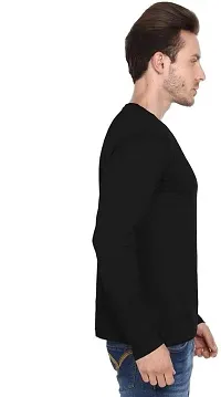 COOQUE Printed Men Round Neck Black TShirt-thumb4