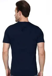 COOQUE Printed Men Round Neck Blue TShirt-thumb1