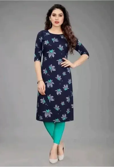 Stylish Crepe Straight Printed Kurta