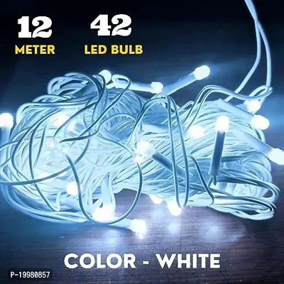 Dhoom String Lights 12 Meter 50 LED for Indoor and Outdoor Decoration Fairy Rice Light Waterproof LED Rice Light for Decoration Rice Light and String Light for Diwali Christmas Pack of 1 (White Color)-thumb0