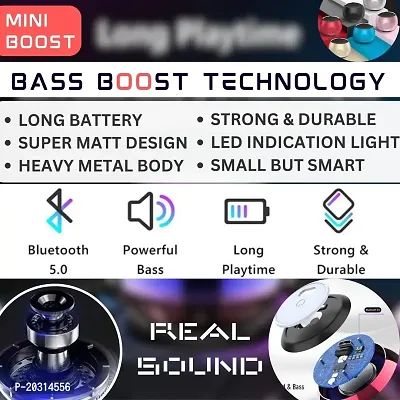 Bluetooth Mini Smart Speaker,4D Stereo HQ Sound ,Shiney Metal Body,Small But Very Loud Multi color Mini Boost 6Speaker-thumb2