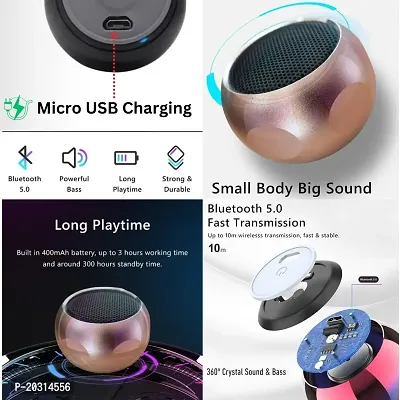 Bluetooth Mini Smart Speaker,4D Stereo HQ Sound ,Shiney Metal Body,Small But Very Loud Multi color Mini Boost 6Speaker-thumb4
