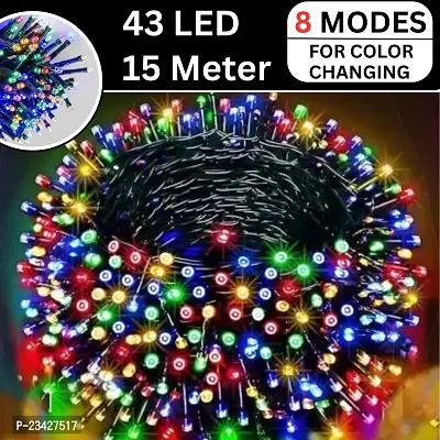 43 LED 15 METER String rice Light with 8 Color Changing modes Multicolour led Bulbs for Diwali, Christmas, Home Decoration.Heavy Duty Copper Led String Light Rice String (Multicolor)
