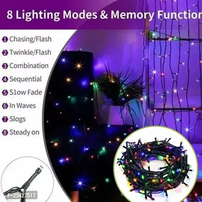 43 LED 15 METER String rice Light with 8 Color Changing modes Multicolour led Bulbs for Diwali, Christmas, Home Decoration.Heavy Duty Copper Led String Light Rice String (Multicolor)-thumb3