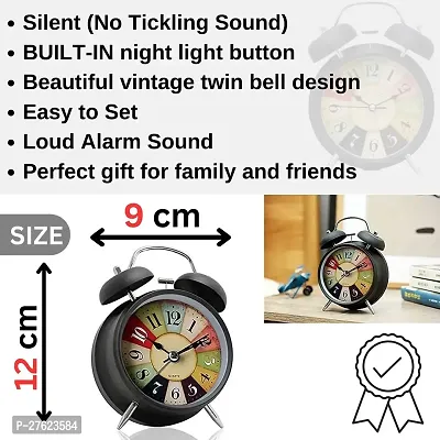 Vintage Twin Bell Table Alarm Clock with Night LED Function-thumb3