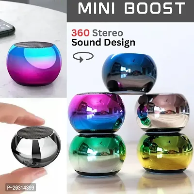 Bluetooth Mini Smart Speaker,4D Stereo HQ Sound ,Shiney Metal Body,Small But Very Loud Multi color Mini Boost 4 Speaker-thumb4