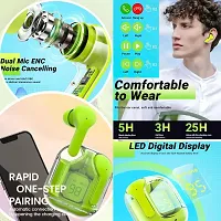 Bluetooth Wireless Ear pod Ultrapod with Display, Transparent Design, 20 Hrs Playtime with Fast Charging, Bluetooth 5.3 (GREEN)-thumb4