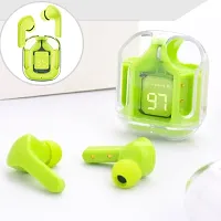 Bluetooth Wireless Ear pod Ultrapod with Display, Transparent Design, 20 Hrs Playtime with Fast Charging, Bluetooth 5.3 (GREEN)-thumb3