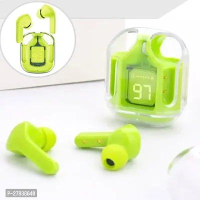 Bluetooth Wireless Ear pod Ultrapod with Display, Transparent Design, 20 Hrs Playtime with Fast Charging, Bluetooth 5.3 (GREEN)-thumb4