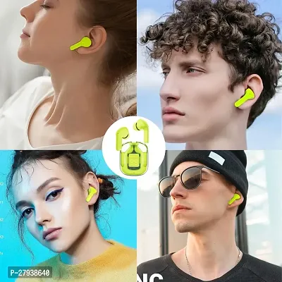 Bluetooth Wireless Ear pod Ultrapod with Display, Transparent Design, 20 Hrs Playtime with Fast Charging, Bluetooth 5.3 (GREEN)-thumb3