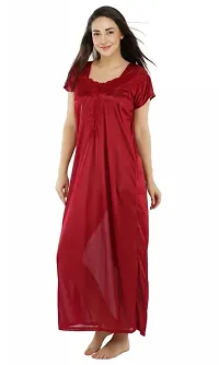 Fancy Satin Solid Nighty For Women-thumb1