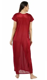 Fancy Satin Solid Nighty For Women-thumb3