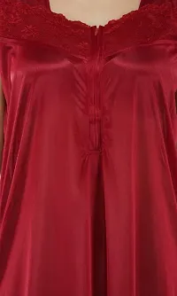 Fancy Satin Solid Nighty For Women-thumb2