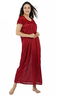 Fancy Satin Solid Nighty For Women-thumb4