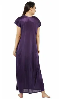 Fancy Satin Solid Nighty For Women-thumb4