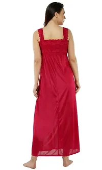 Fancy Sleeveless Satin Solid Nighty For Women-thumb3