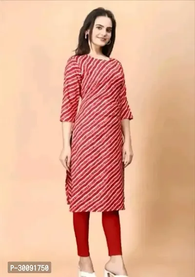 Stylish Red Crepe Kurta For Women-thumb0