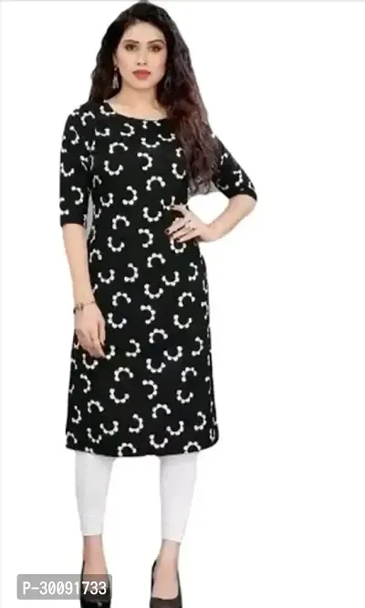 Stylish Black Crepe Kurta For Women-thumb0