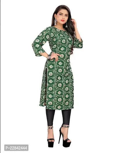 A-Line  Printed Crepe Kurta For Women-thumb2