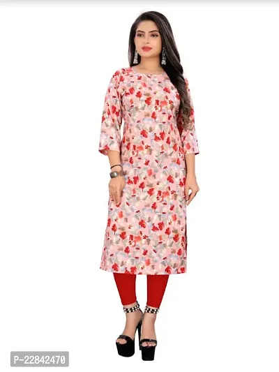 A-Line  Printed Crepe Kurta For Women