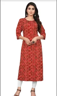 A-Line  Printed Crepe Kurta For Women-thumb1