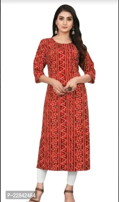 A-Line  Printed Crepe Kurta For Women-thumb2