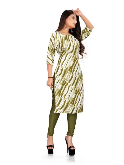 Stylish A-Line Printed Crepe Kurta